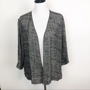 Eileen Fisher Knitted Silk Trim Cardigan Medium